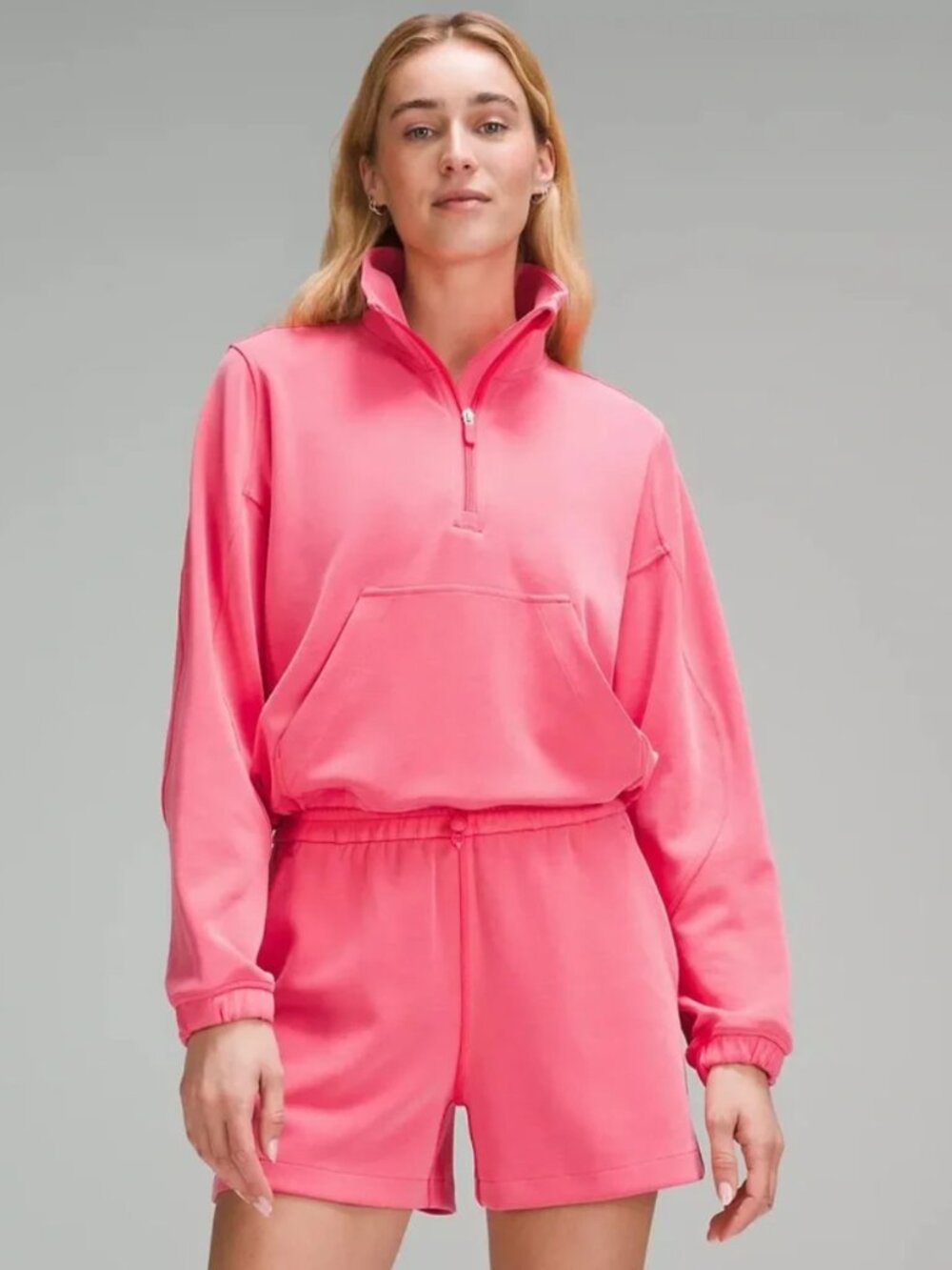 Lululemon Brushed Softstreme Half Zip in Glaze Pink | Size 6